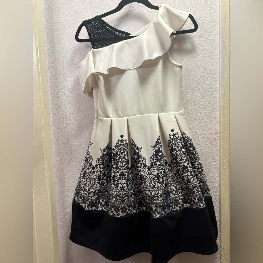 Knitworks Black and Cream Formal Kids Dress